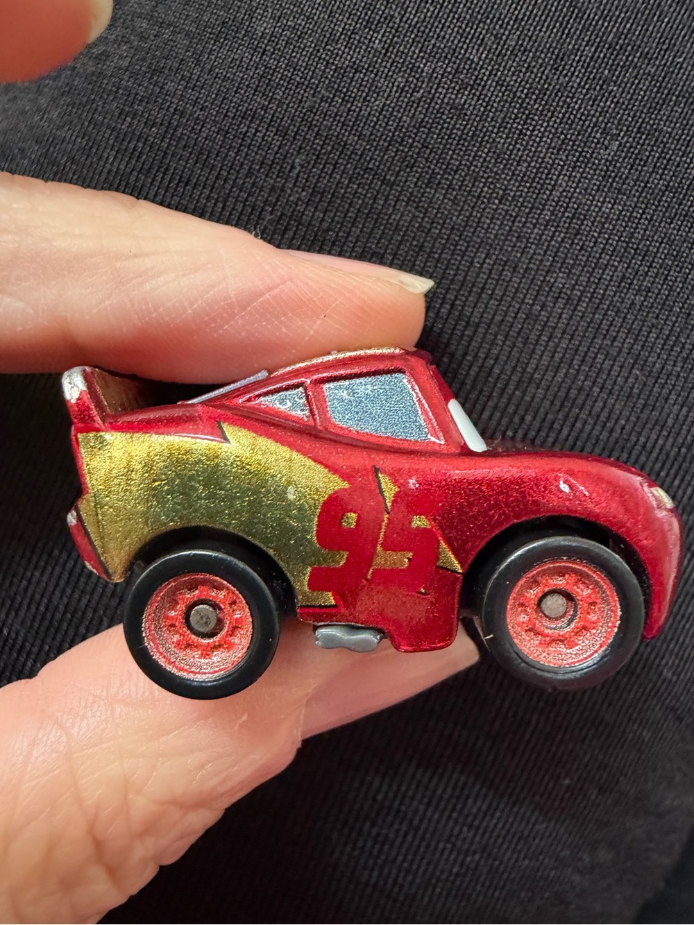 Pixar Cars metallic red Rusteze Lightning McQueen mini diecast